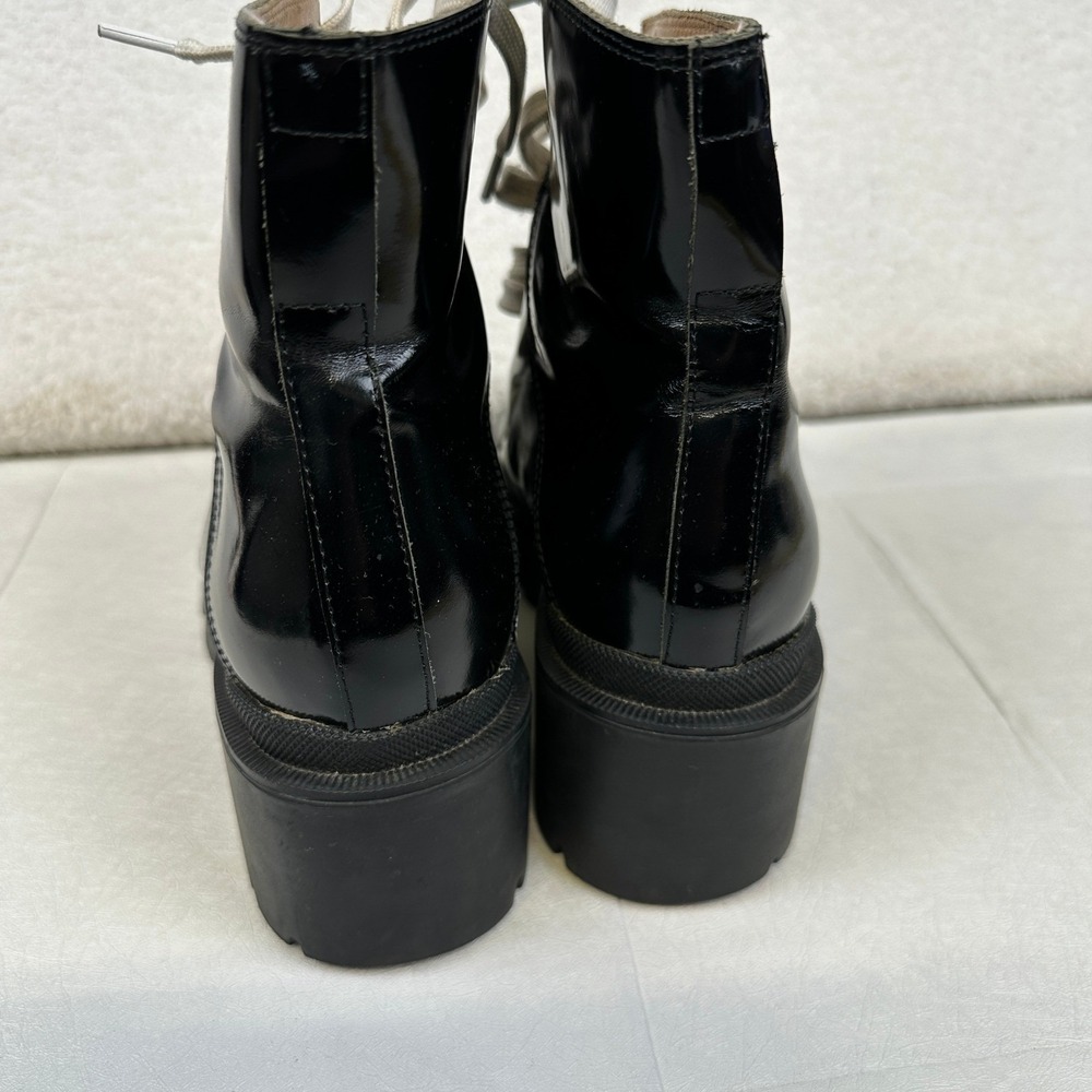 Gucci Combat Boots Black Patent Leather Lug Sole Gold Hardware Women's 7.5 - Picture 6 of 16